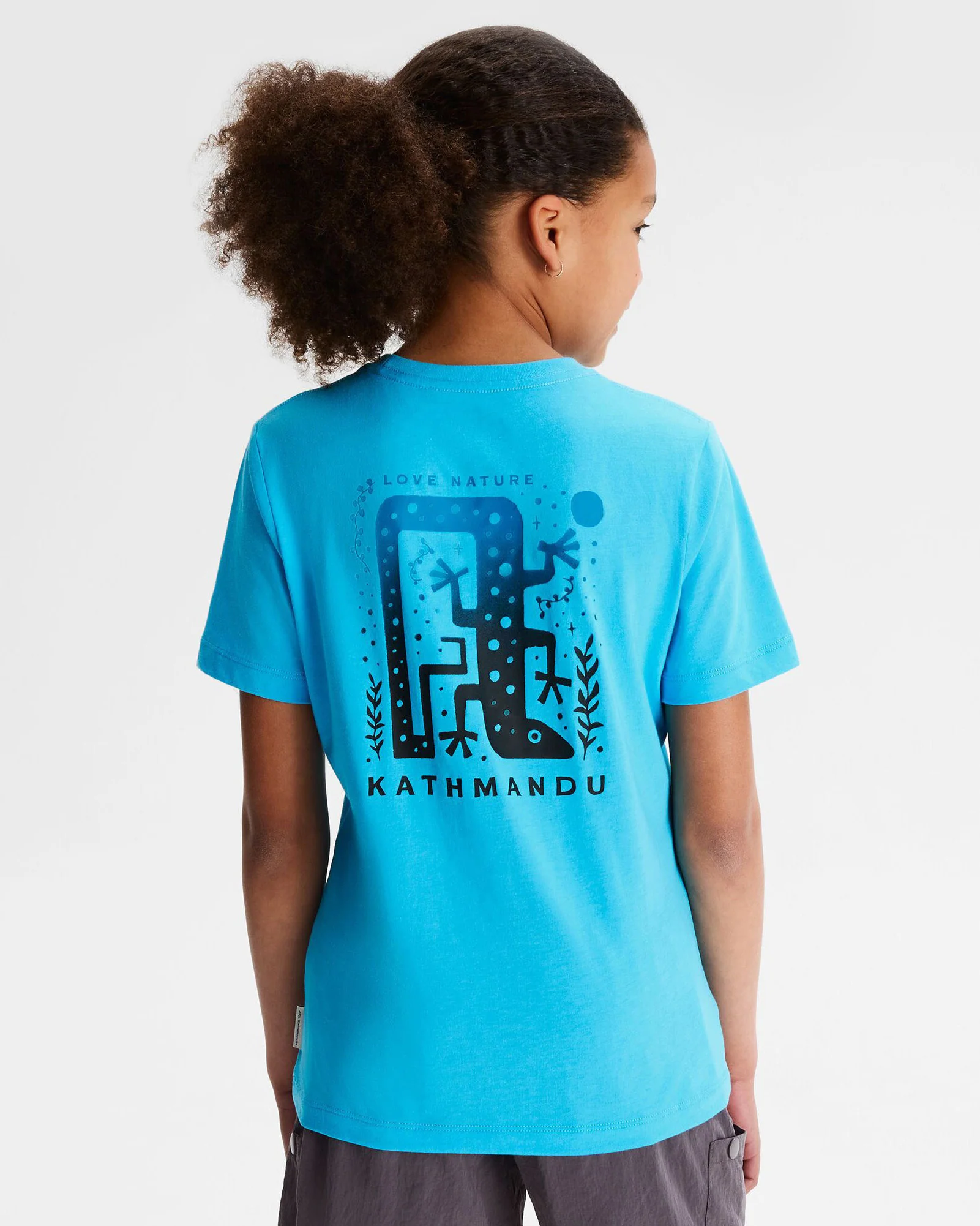 Girls' Geo Skink Organic Cotton T-shirt - Light Sea - Image 3