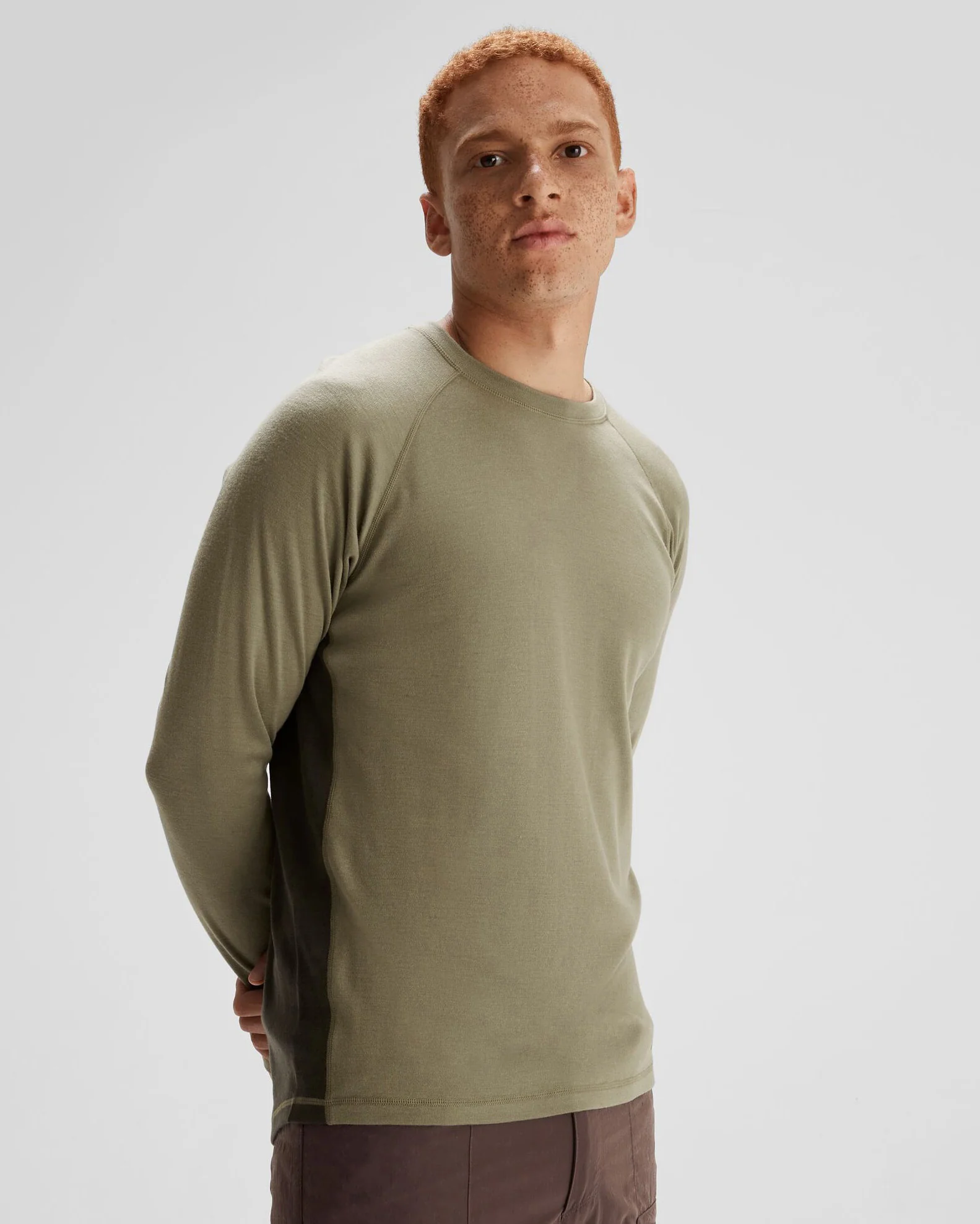 Men's K-Merino 250 Long Sleeve Top  - Beech/Dark Moss - Image 3