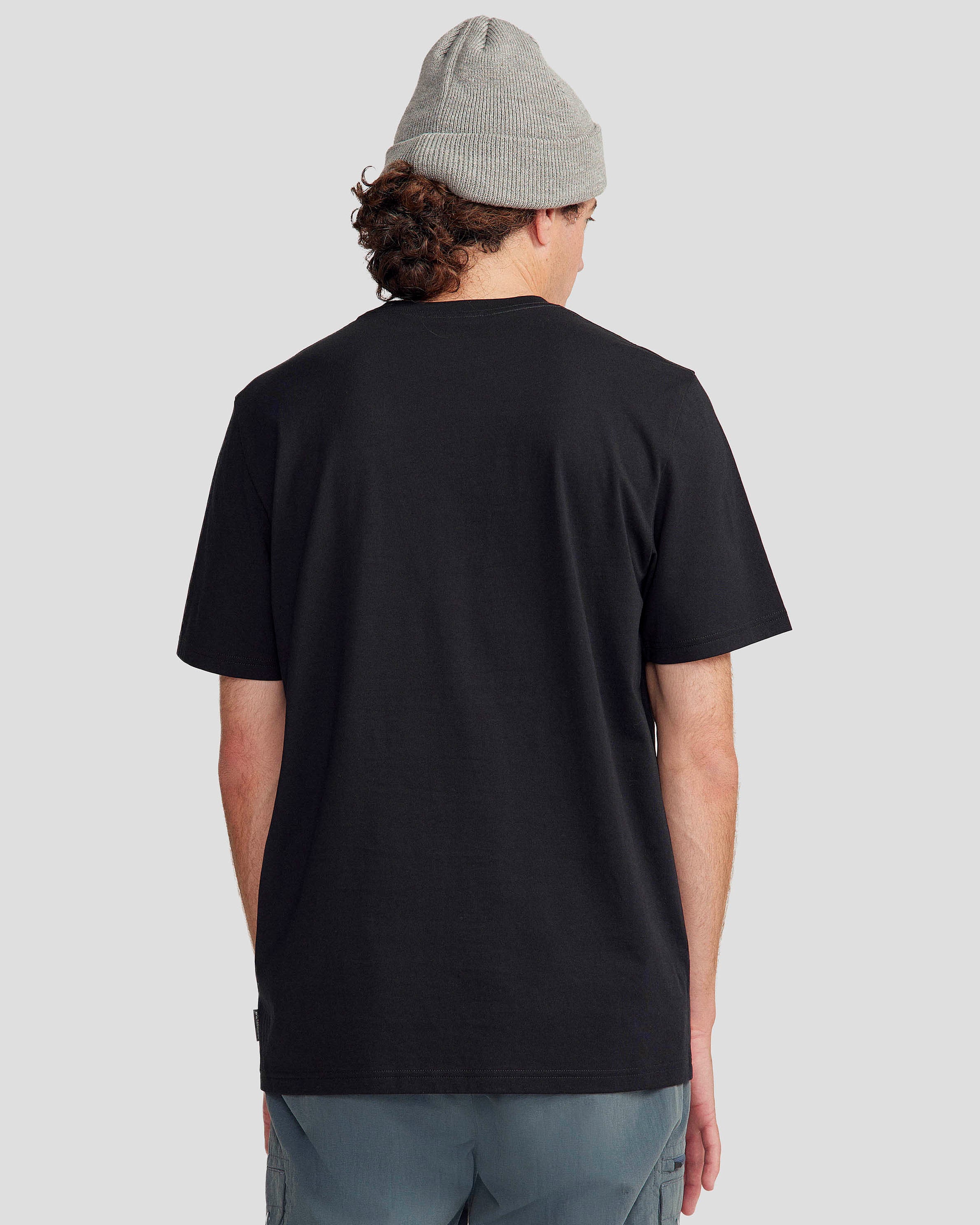 Men's Logo Fill Organic T-shirt - Black Stingray - Image 3