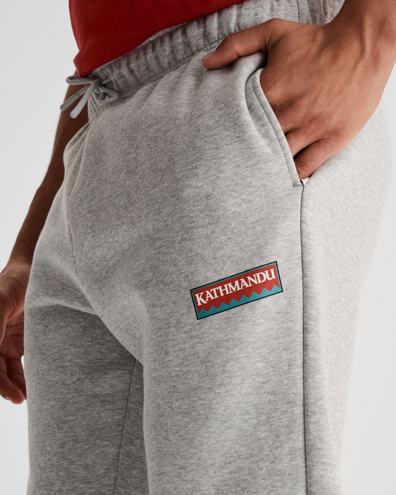 Men's Kathmandu Heritage Logo Slouchy Joggers - Light Grey Marle - Image 4