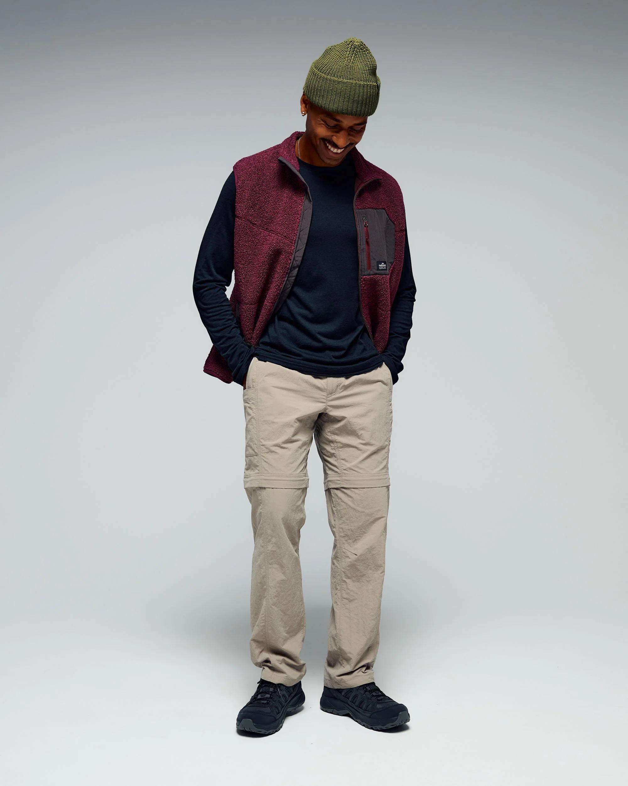 Men's 100% Merino Long Sleeve Crew Top - Black - Image 3