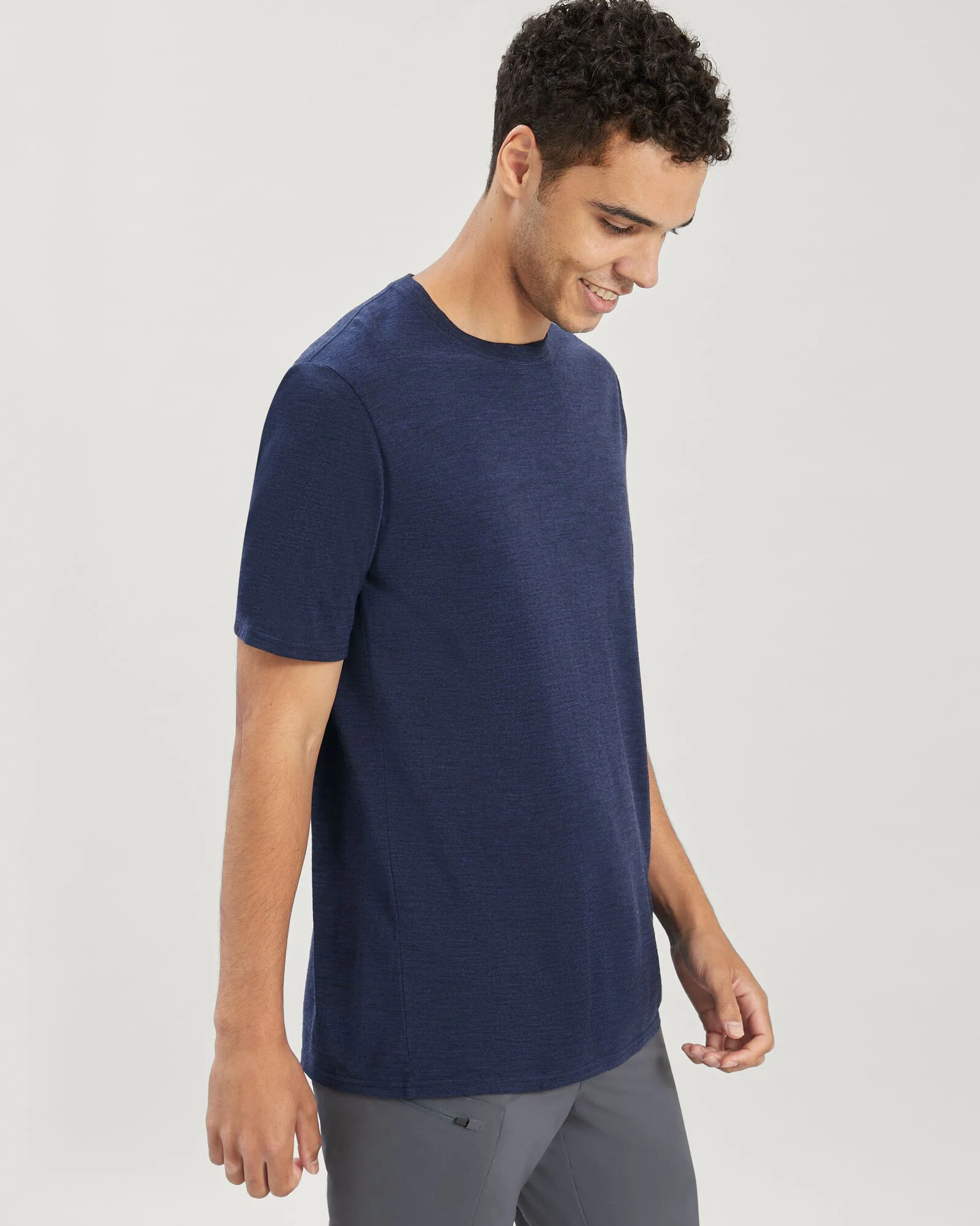 Men's 100% Merino T-shirt - Midnight Navy Marle - Image 5
