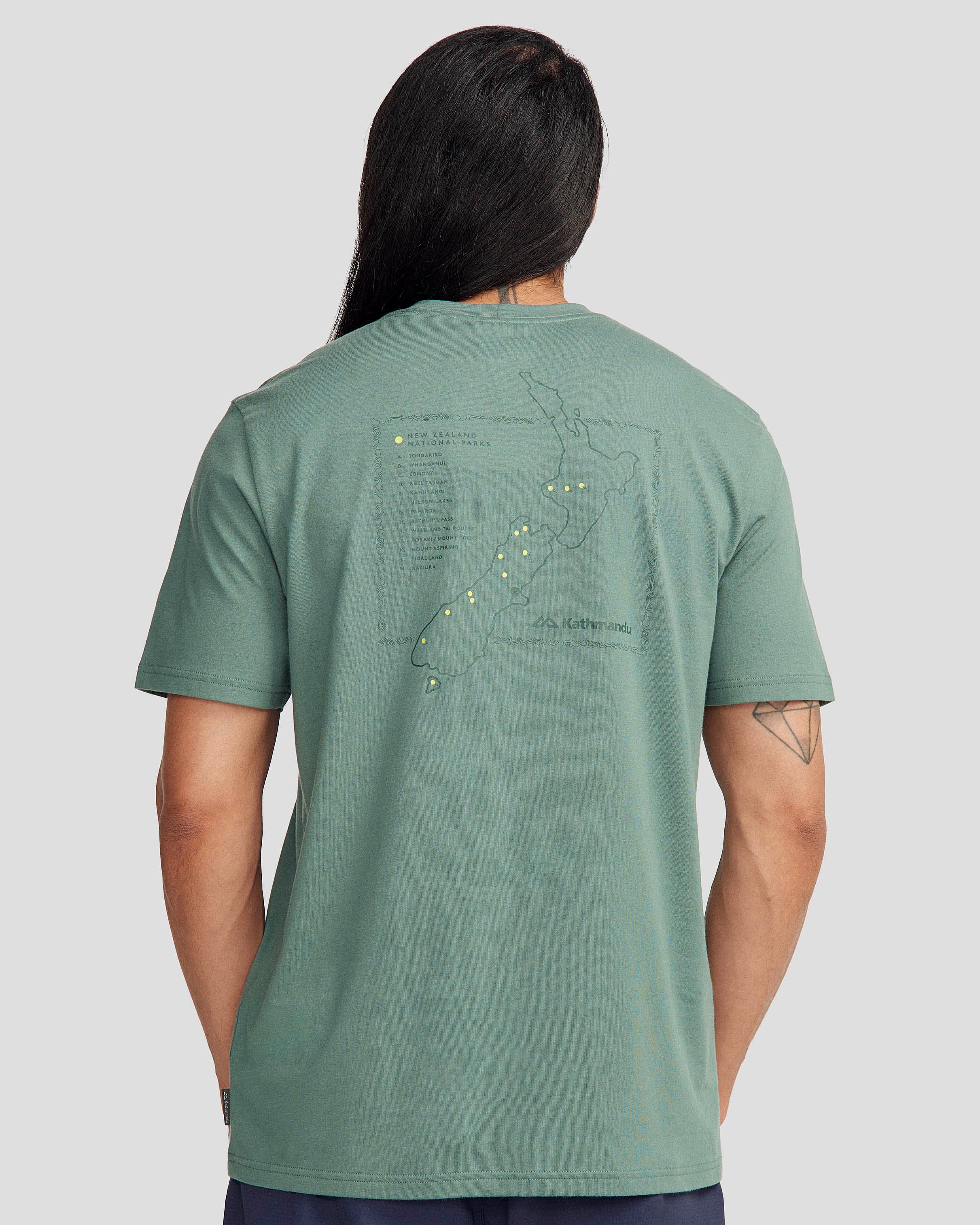 Men's NZ Heritage Organic Cotton T-shirt - Light Forest - Image 3