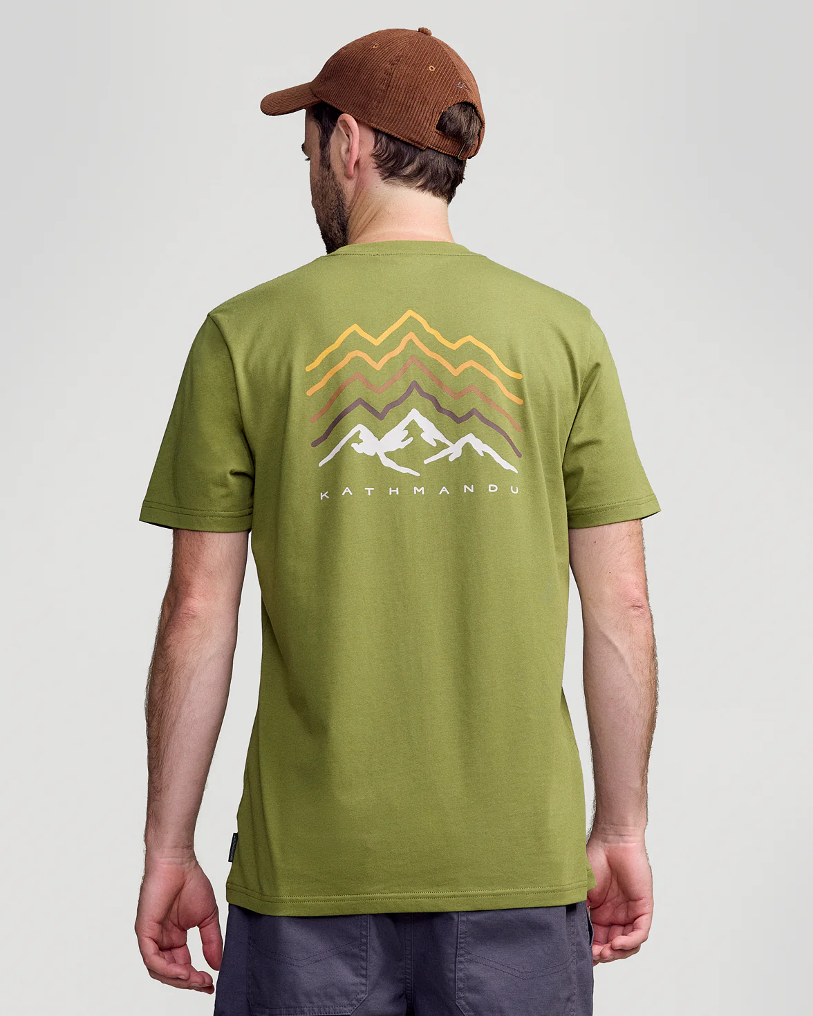 Men's Mountain Rays Organic Cotton T-shirt - Dark Fern - Image 4