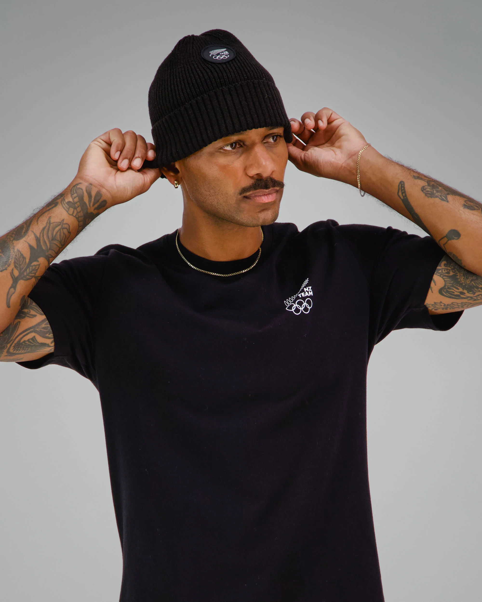 Badge Beanie - Black Replica | New Zealand Team Replica Collection - Image 3