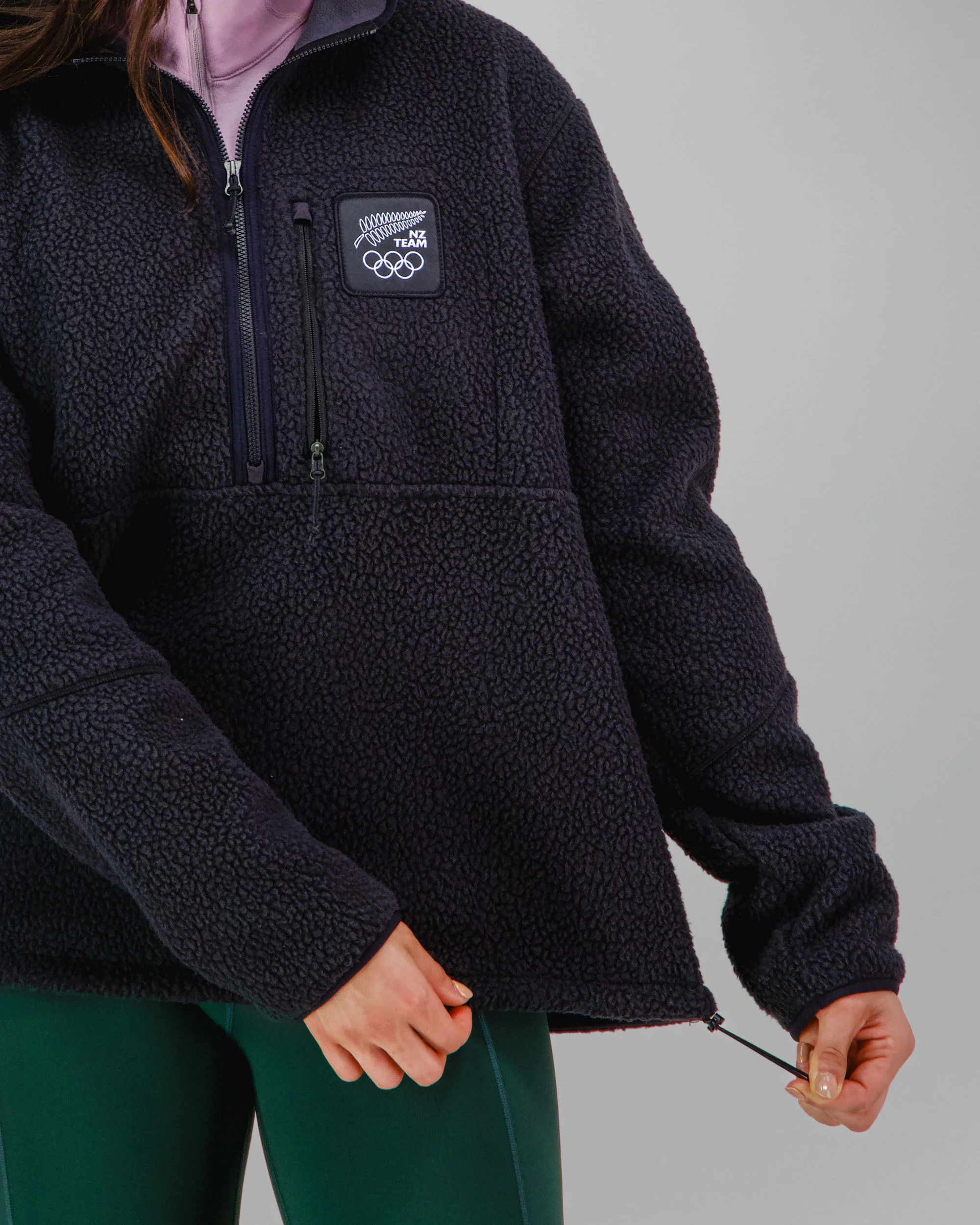 Co-Z Fleece 1/4 Zip Pullover - Black Replica | New Zealand Team Replica Collection - Image 6