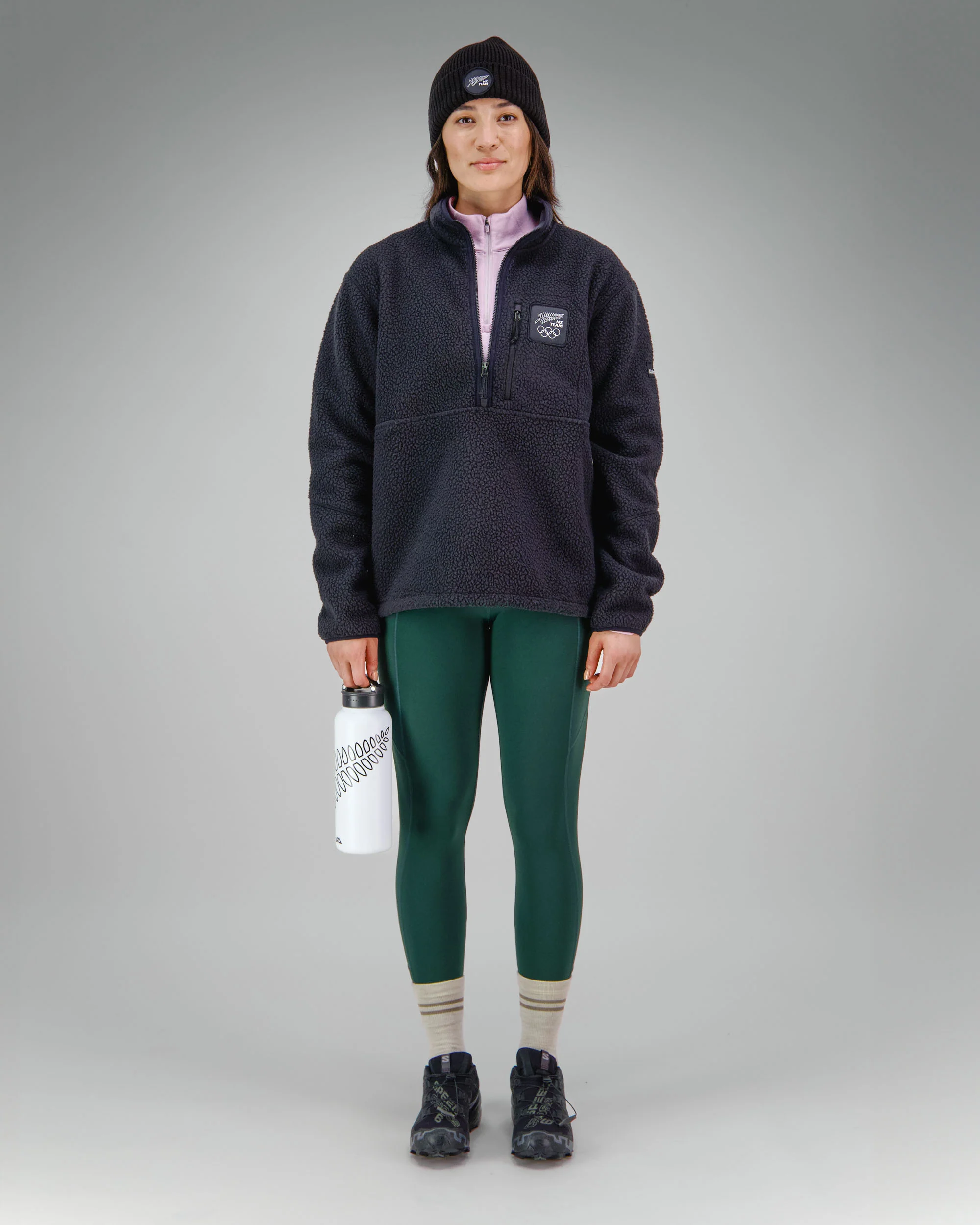 Co-Z Fleece 1/4 Zip Pullover - Black Replica | New Zealand Team Replica Collection - Image 8