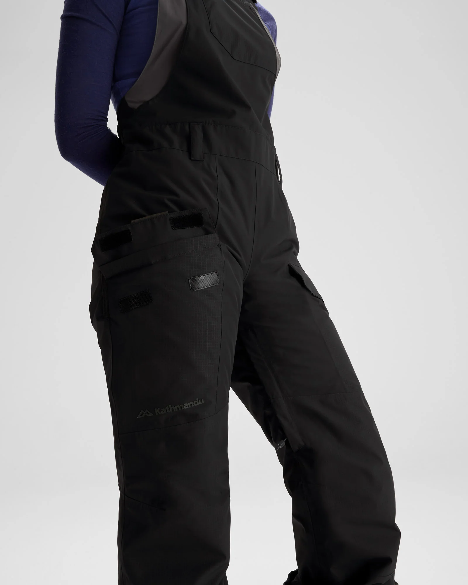 PWDR-Days Women's 2-layer Insulated Bib Pants - Black Stingray - Image 9