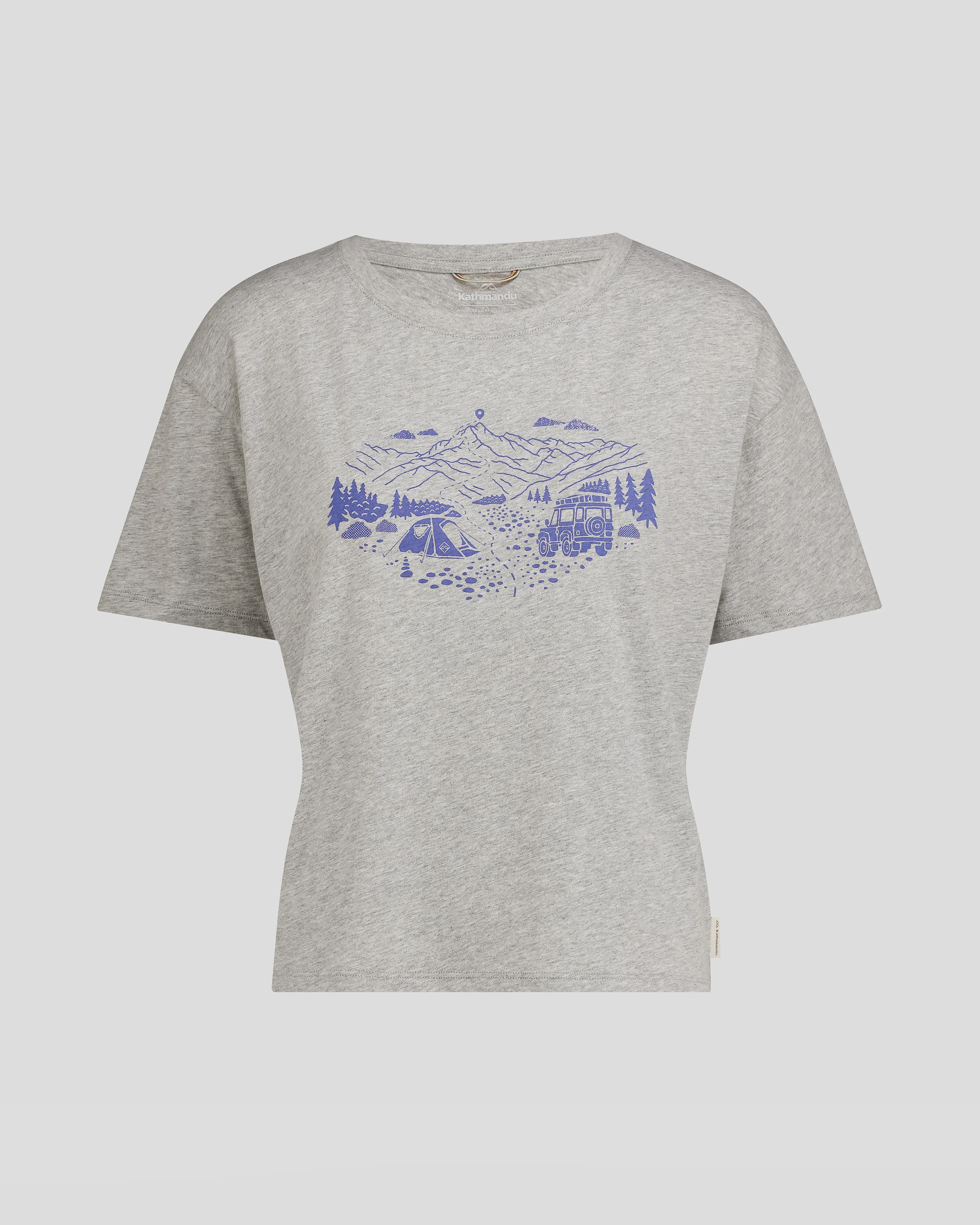 Women's Ridgeline Organic Cotton T-shirt - Light Grey Marle - Image 4