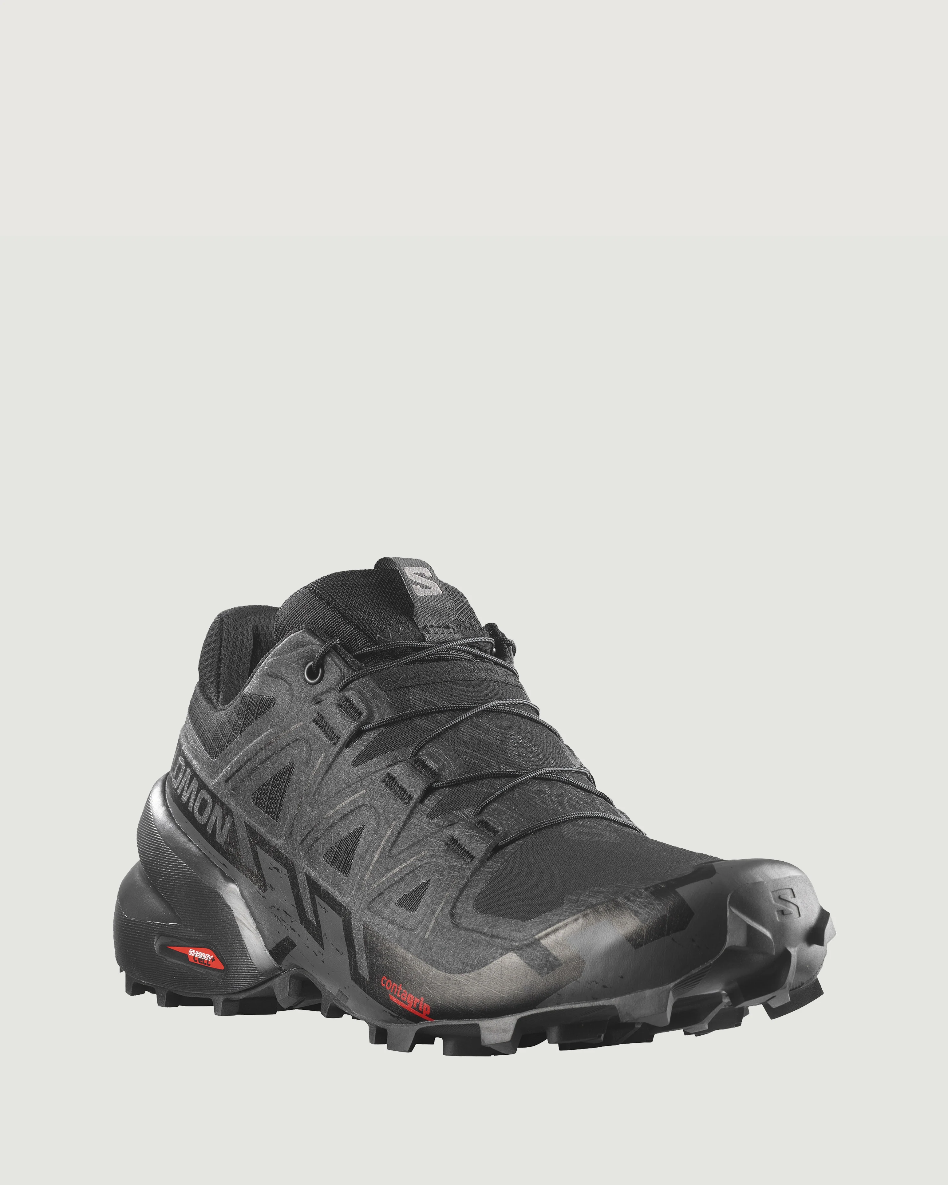 Men's Salomon Speedcross 6 Trail Running Shoes - Black/Black/Phantom - Image 6