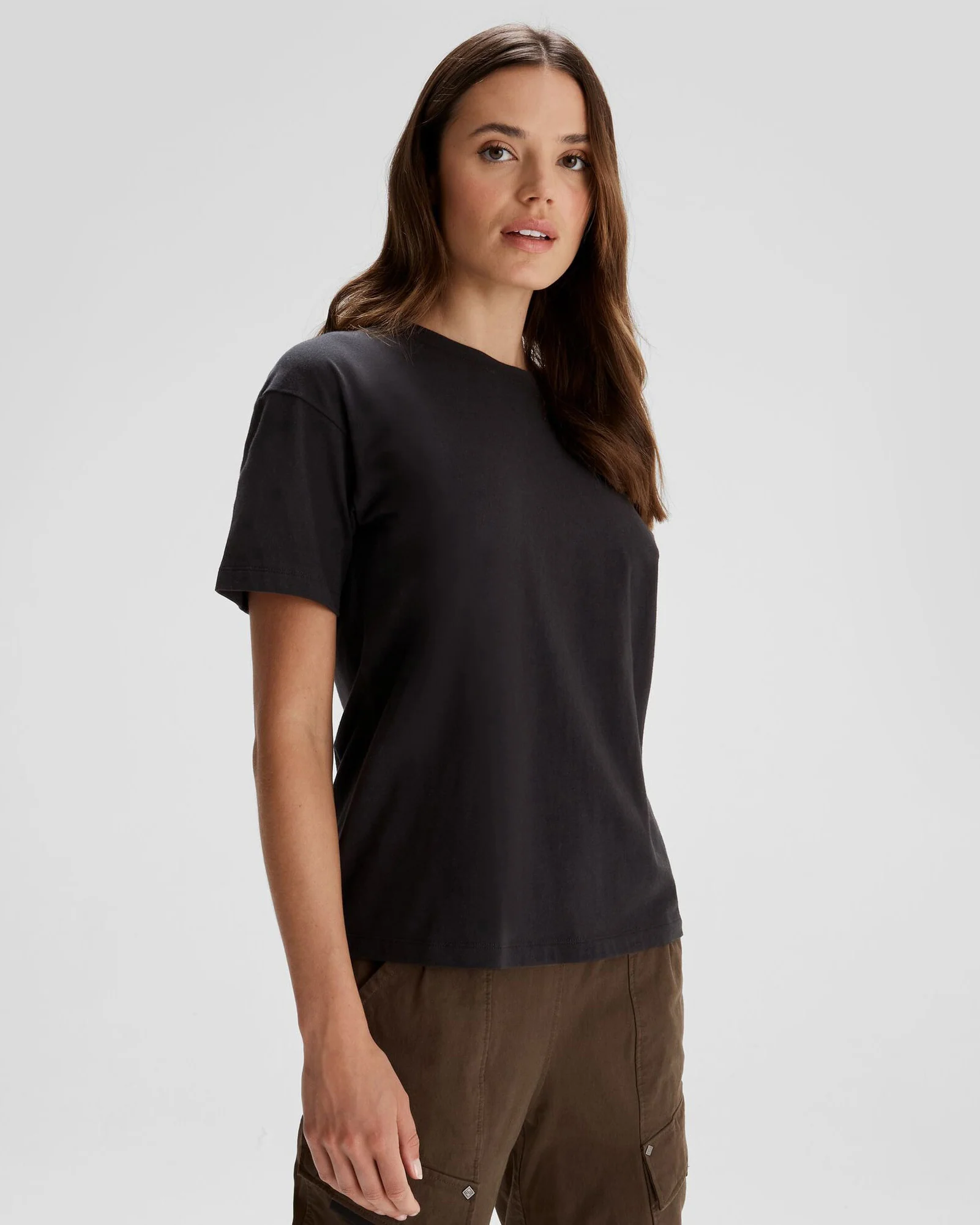 Women's Solid Organic Cotton T-Shirt - Black Stingray - Image 3