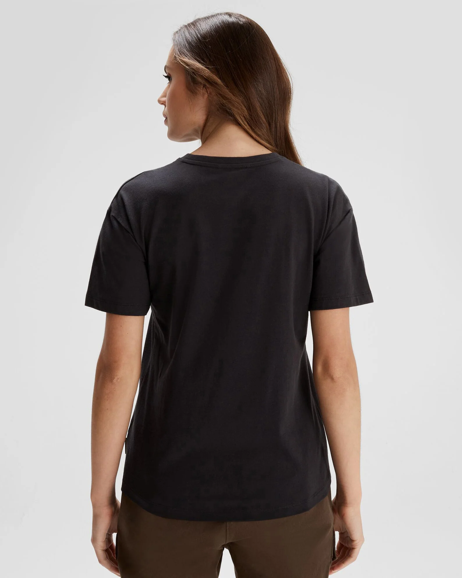 Women's Solid Organic Cotton T-Shirt - Black Stingray - Image 4