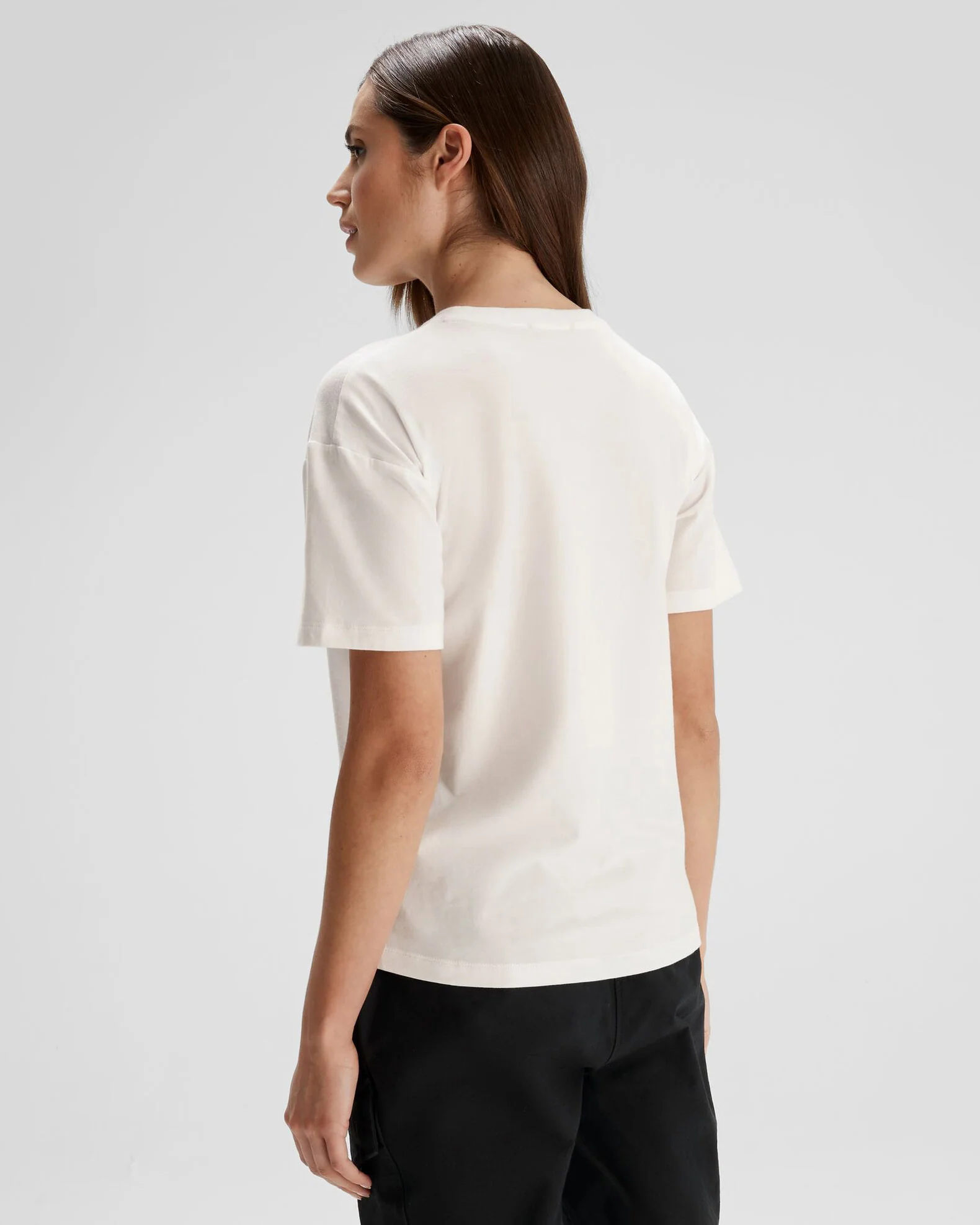 Women's Solid Organic Cotton T-Shirt - White - Image 4