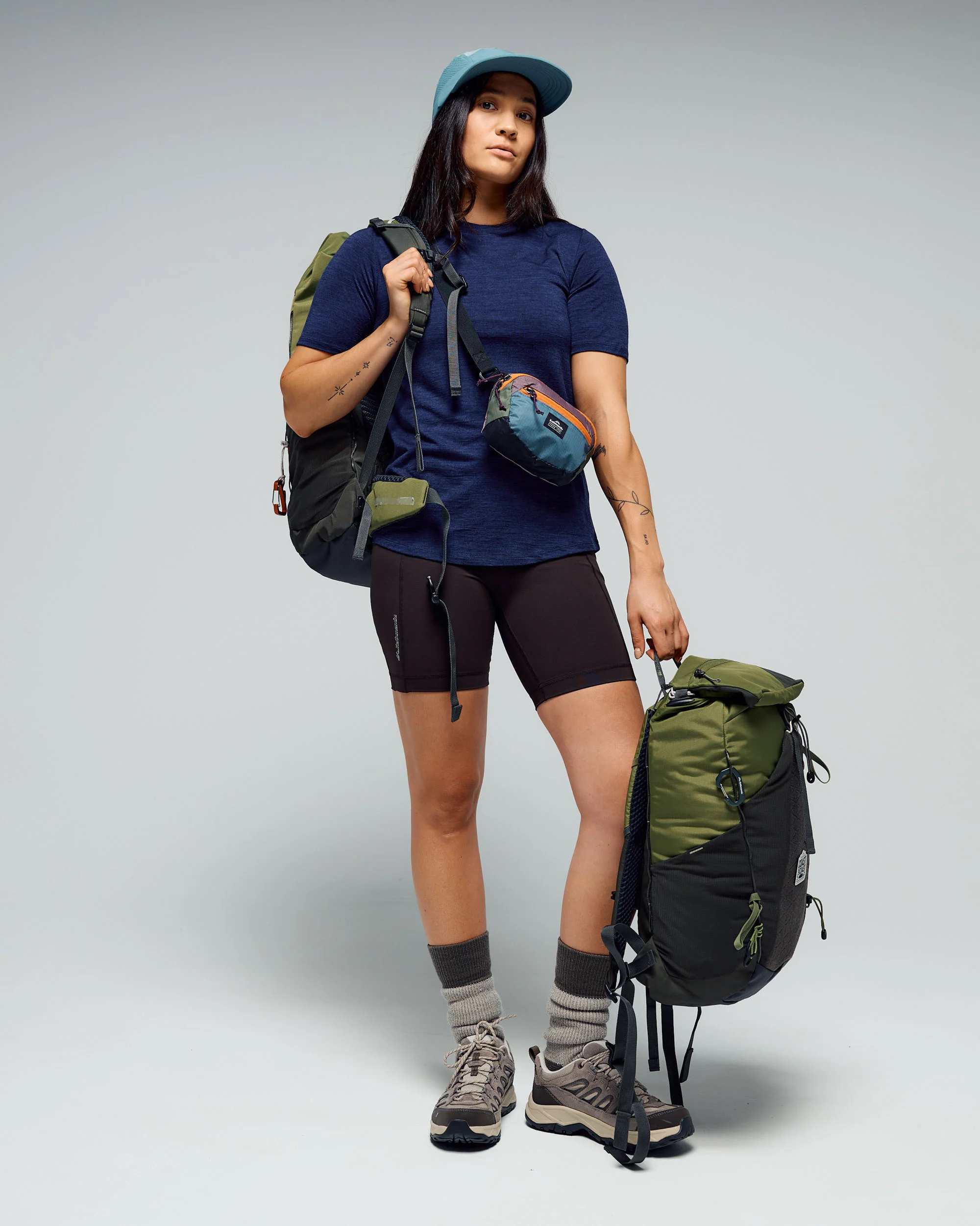 Women's 100% Merino Short Sleeve Crew Top - Midnight Navy Marle - Image 3