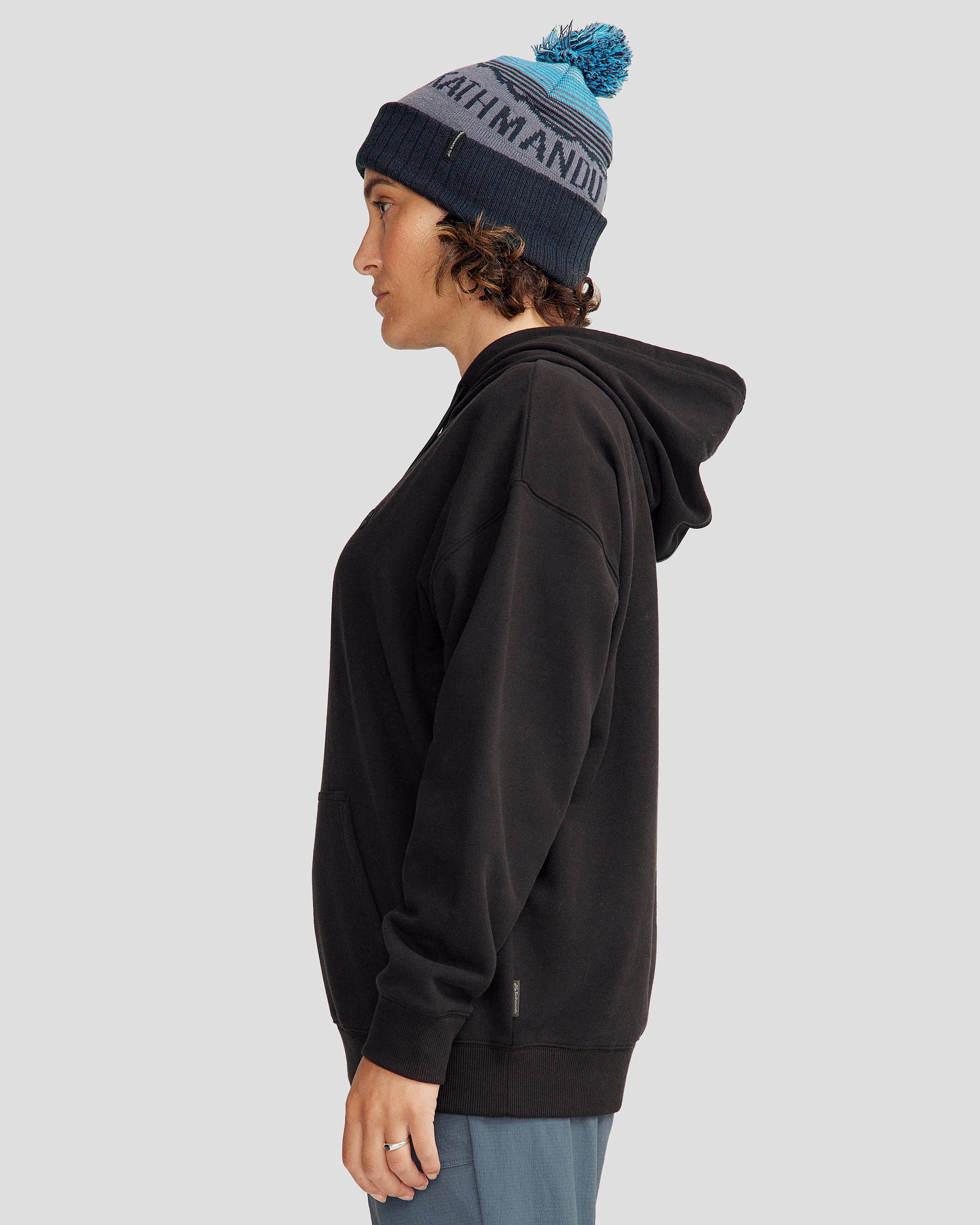 Women's Peak Badge Relaxed Hoodie - Black Stingray - Image 5