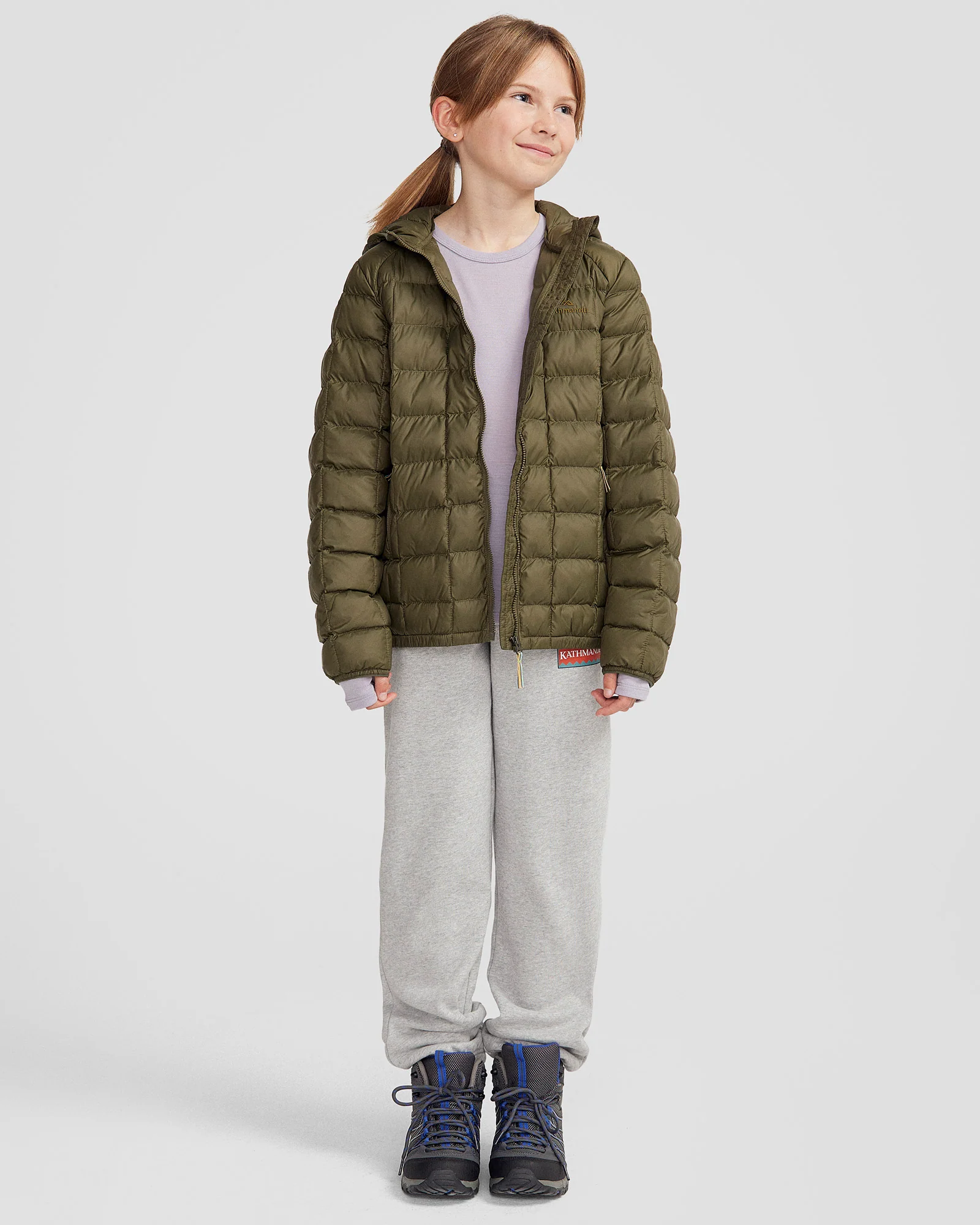 Youth Heli Insulated Hooded Jacket - Light Moss - Image 3