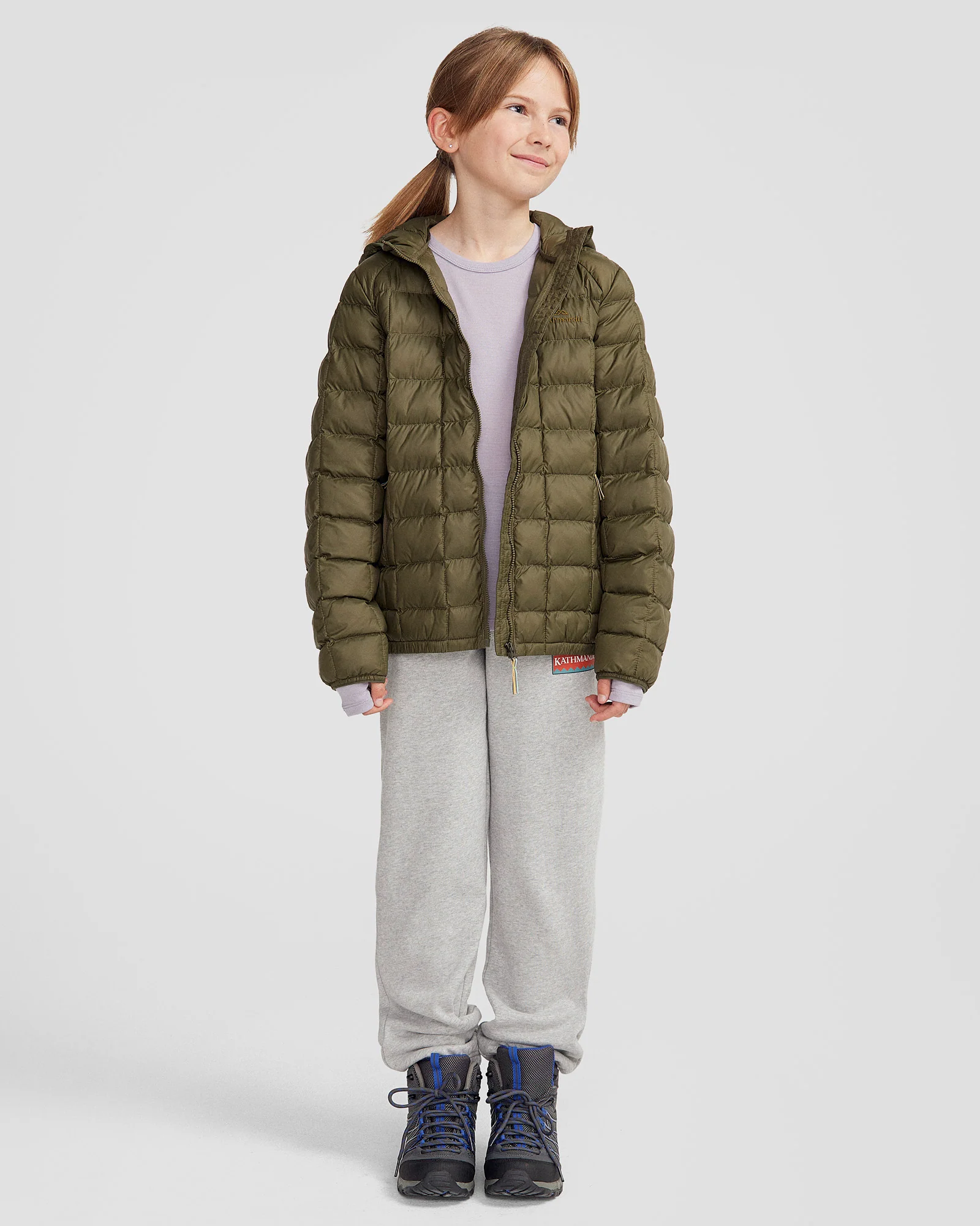 Youth Heli Insulated Hooded Jacket - Light Moss - Image 4